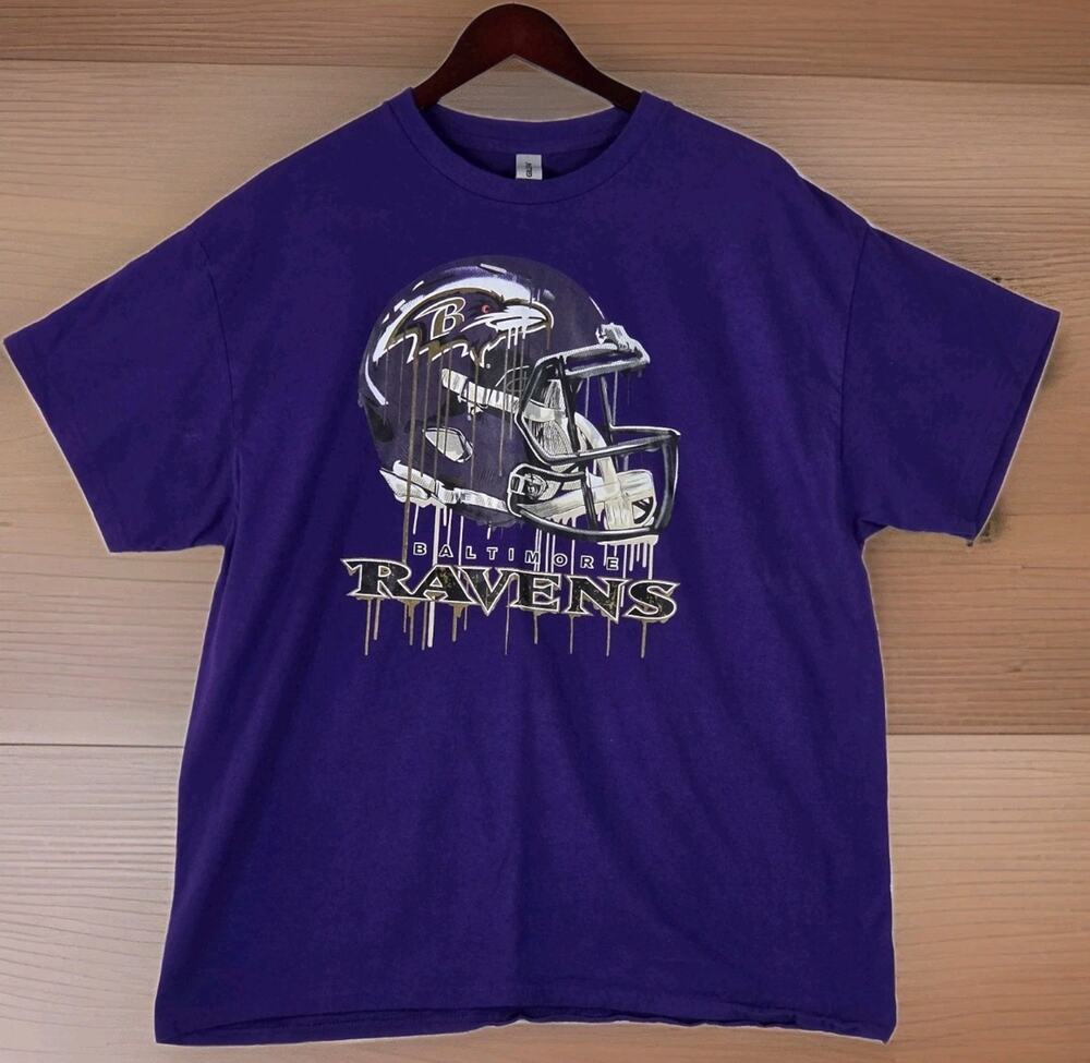 Baltimore Ravens Football Men's XL Gildan ShortSleeve T-shirt Purple 100% Cotton